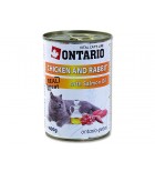 ONTARIO konzerva Chicken, Rabbit, Salmon Oil - 400 g