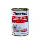 ONTARIO konzerva Chicken, Turkey, Salmon Oil - 400 g