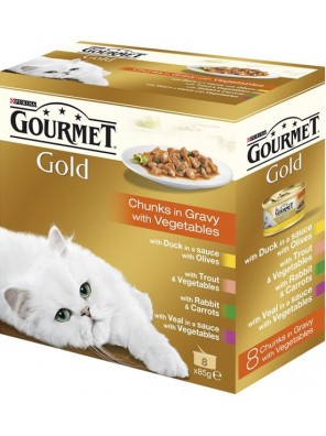 Gourmet Gold cat konz.-k.masa Exotic Multipack 7 + 1 ks zdarma x 85 g
