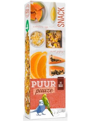 PUUR pauze pták - tyčinky andulka papája+pomeranč 60 g PUUR pauze pták - tyčinky andulka papája+pomeranč 60 g