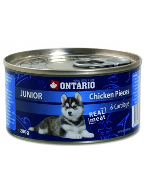 ONTARIO konzerva junior Chicken Pieces + Cartilage - 200 g