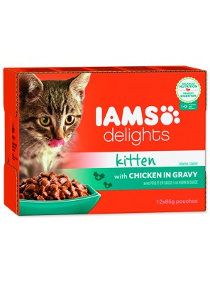 Kapsičky IAMS Kitten delights chicken in gravy Multipack - 1020 g