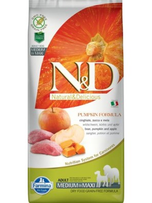 N&D Grain Free Dog Adult M/L Pumpkin Boar & Apple 12 kg