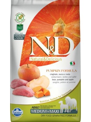 N&D Pumpkin DOG Adult M/L Boar & Apple 2,5kg