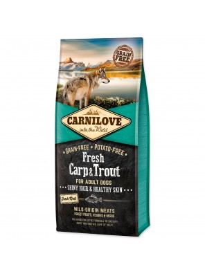 CARNILOVE Fresh Carp & Trout Shiny Hair & Healthy Skin for Adult dogs - 12 kg
