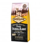 CARNILOVE Fresh Chicken & Rabbit Muscles, Bones & Joints for Adult dogs - 12 kg