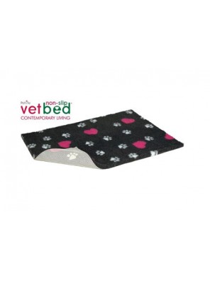 Vetbed protiskluz/Drybed Grafit+Růžové Srdce 100x75cm 2000g,30mm