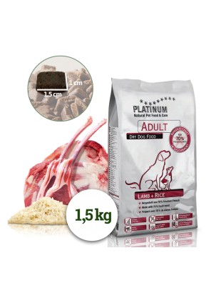 PLATINUM NATURAL LAMB & RICE - JEHNĚČÍ S RÝŽÍ 1,5 KG