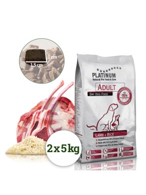 PLATINUM NATURAL LAMB & RICE - JEHNĚČÍ S RÝŽÍ 10 KG