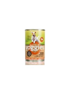 400g Yoggies zvěřinová konzerva pro psy s dýní a pupálkovým olejem.