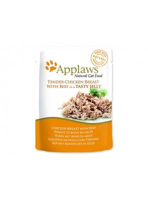Kapsička APPLAWS cat pouch chicken with beef in jelly - 70 g