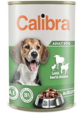 Calibra Dog konz.jehněčí+hovězí+kuře v želé 1240 g