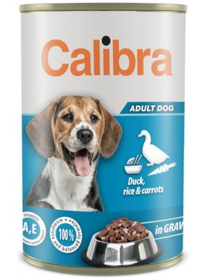 Calibra Dog konz.kachní+rýže+mrkev v omáčce 1240 g 