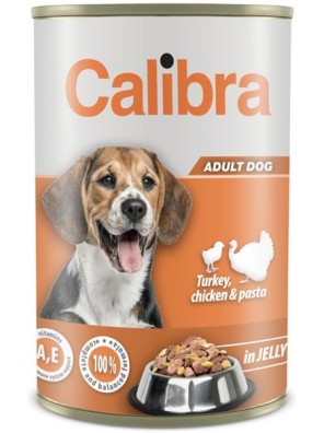 Calibra Dog konz.krůtí+kuřecí+těstoviny v želé 1240 g