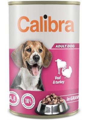 Calibra Dog konz.telecí+krůtí v omáčce 1240 g NOVÝ