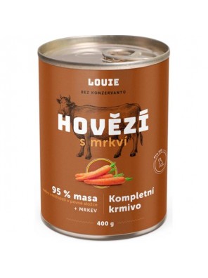 Louie konz. pro psy hovězí s mrkví 400 g 