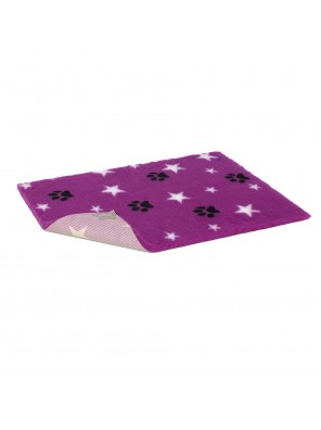 Vetbed protiskluz / Drybed purpurová packa a hvězda 150 x 100 cm, vlas 30 mm Vetbed protiskluz / Drybed purpurová packa a hvězda 150 x 100 cm, vlas 30 mm