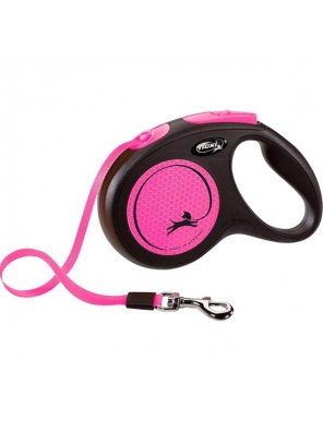 Flexi New Neon M pásek 5 m růžové 25 kg