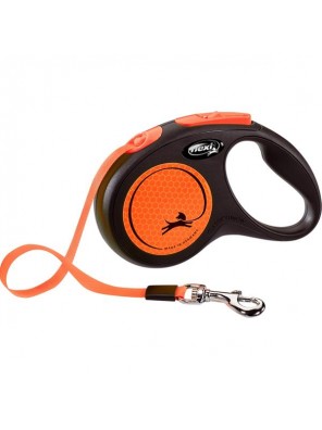 Flexi New Neon S pásek 5 m oranžové 15 kg