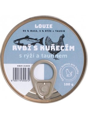 Louie konz. pro kočky rybí s kuř. s rýží a taurinem 100g Louie konz. pro kočky rybí s kuř. s rýží a taurinem 100g