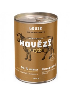 Louie konz. pro psy hovězí s rýží 1200 g