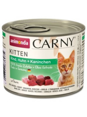 Konzerva Animonda Carny Kitten hovězí, kuře a králík 200g Konzerva Animonda Carny Kitten hovězí, kuře a králík 200g