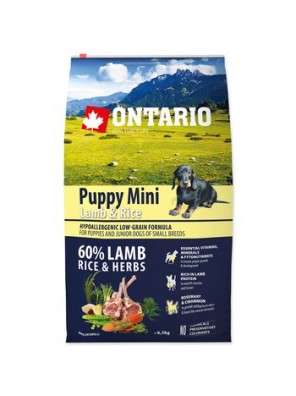 Krmivo Ontario Puppy Mini Lamb & Rice 6,5kg
