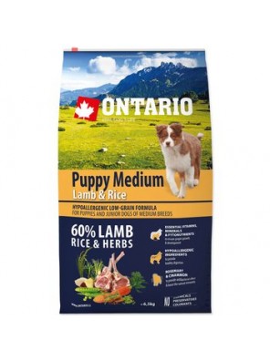 Krmivo Ontario Puppy Medium Lamb & Rice 6,5kg