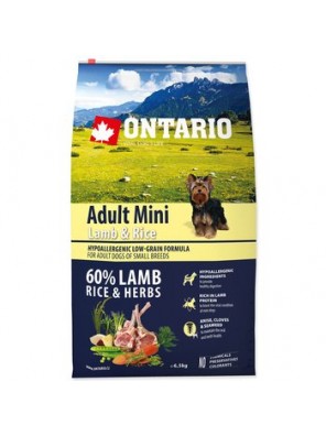 Krmivo Ontario Adult Mini Lamb & Rice 6,5kg