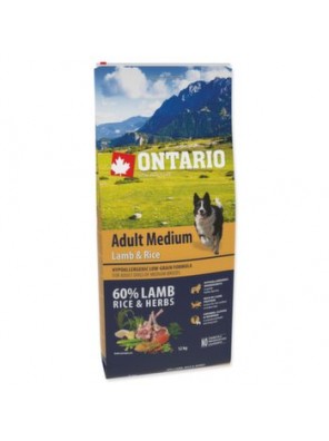 Krmivo Ontario Adult Medium Lamb & Rice 12kg
