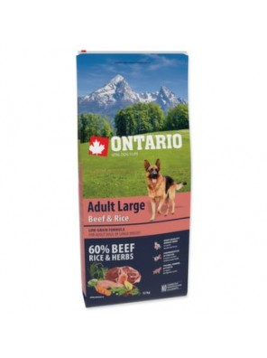 Krmivo Ontario Adult Large Beef & Rice 12kg