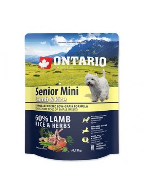 Krmivo Ontario Senior Mini Lamb & Rice 0,75kg