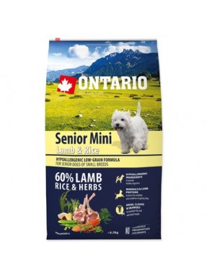 Krmivo Ontario Senior Mini Lamb & Rice 6,5kg