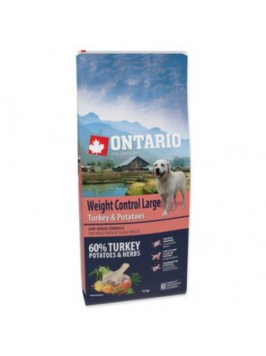 ONTARIO Dog Large Weight Control Turkey & Potatoes & Herbs - 12 kg