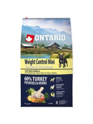 ONTARIO Dog Mini Weight Control Turkey & Potatoes - 6.5 kg
