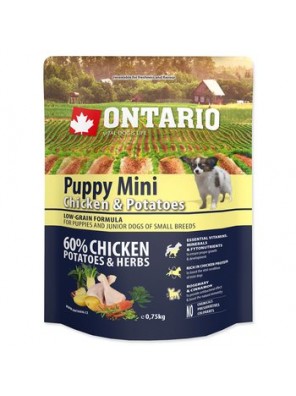 Krmivo Ontario Puppy Mini Chicken & Potatoes 0,75kg