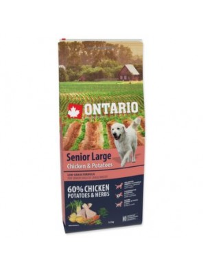 Krmivo Ontario Senior Large Chicken & Potatoes 12kg Krmivo Ontario Senior Large Chicken & Potatoes 12kg