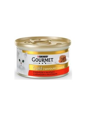Gourmet Gold cat konz.-Savoury Cake hovězí,rajče 85 g