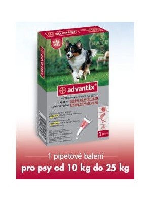 BAYER Advantix Spot-On pro psy 10 - 25 kg - 2.5 ml