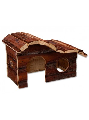 Domek Small Animals Kaskada dřevěný s kůrou 26,5x16x13,5cm