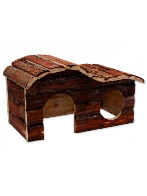 Domek SMALL ANIMAL Kaskada dřevěný s kůrou 31 x 19 x 19 cm