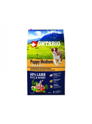 ONTARIO Puppy Medium Lamb & Rice - 6.5 kg
