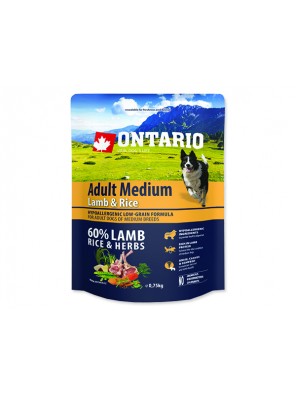 ONTARIO Adult Medium Lamb & Rice - 0.75 kg