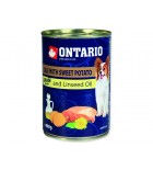 Konzerva ONTARIO mini calf, sweetpotato, dandelion and linseed oil - 400 g
