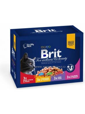 Kapsička Brit Premium Cat Family Plate v omáčce Multi 1200g (12x100g)