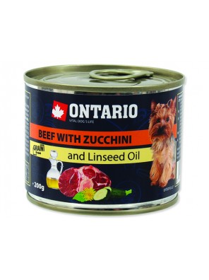 Konzerva ONTARIO mini beef, zucchini, dandelion and linseed oil - 200 g