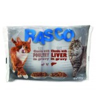 Kapsičky RASCO Cat Multipack s drůbeží /s játry 4 x 100g - 400 g